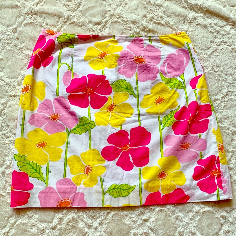 Vintage Lilly Pulitzer skirt—pink, yellow, flowers